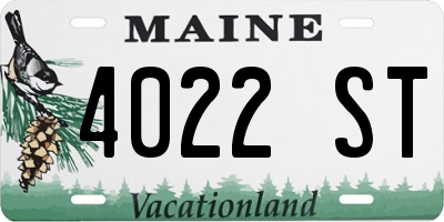 ME license plate 4022ST