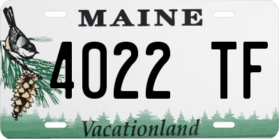 ME license plate 4022TF