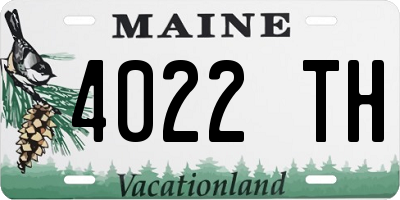 ME license plate 4022TH
