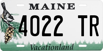ME license plate 4022TR