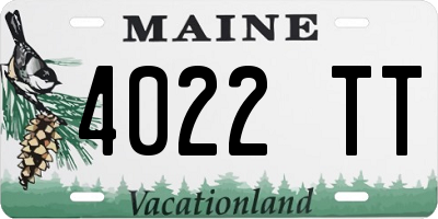 ME license plate 4022TT