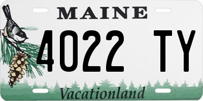 ME license plate 4022TY