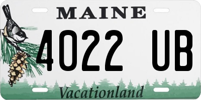 ME license plate 4022UB