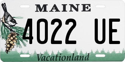ME license plate 4022UE