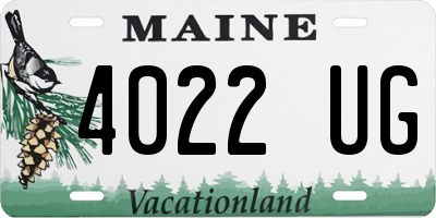 ME license plate 4022UG