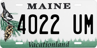 ME license plate 4022UM