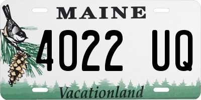 ME license plate 4022UQ