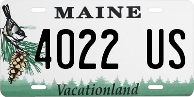 ME license plate 4022US