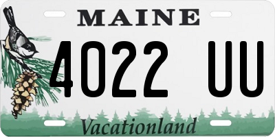 ME license plate 4022UU