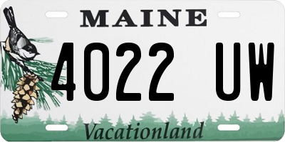 ME license plate 4022UW