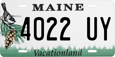 ME license plate 4022UY