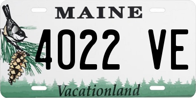 ME license plate 4022VE
