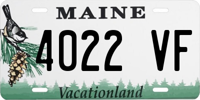 ME license plate 4022VF