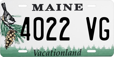 ME license plate 4022VG