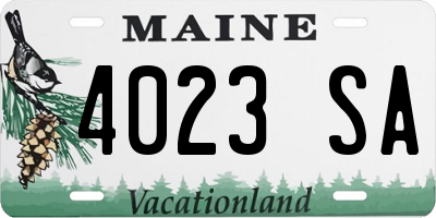 ME license plate 4023SA