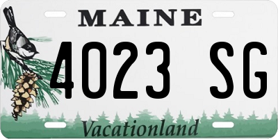 ME license plate 4023SG