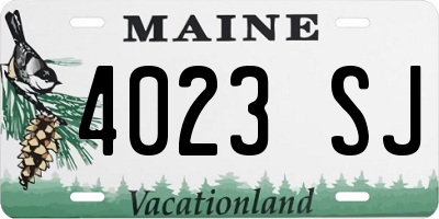 ME license plate 4023SJ