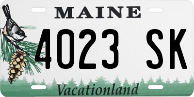 ME license plate 4023SK