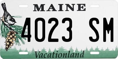 ME license plate 4023SM