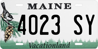 ME license plate 4023SY