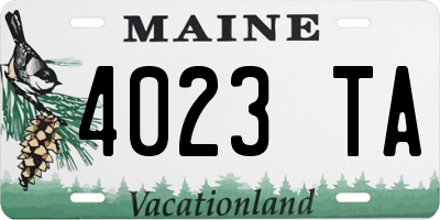 ME license plate 4023TA