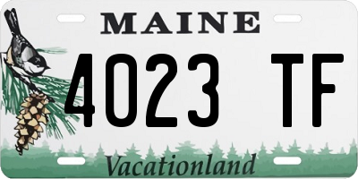 ME license plate 4023TF