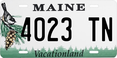 ME license plate 4023TN