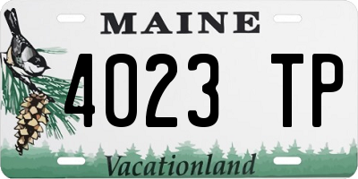 ME license plate 4023TP