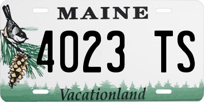 ME license plate 4023TS