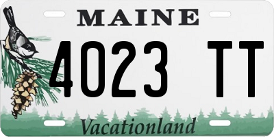 ME license plate 4023TT