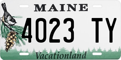ME license plate 4023TY