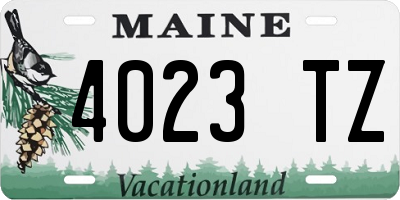 ME license plate 4023TZ