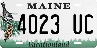 ME license plate 4023UC