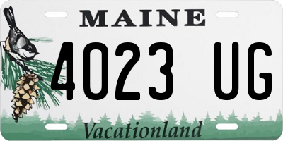 ME license plate 4023UG