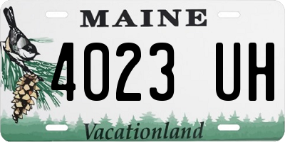 ME license plate 4023UH