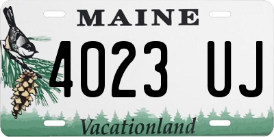 ME license plate 4023UJ