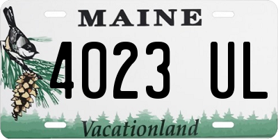 ME license plate 4023UL