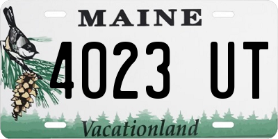 ME license plate 4023UT