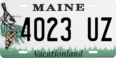 ME license plate 4023UZ