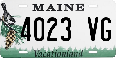 ME license plate 4023VG