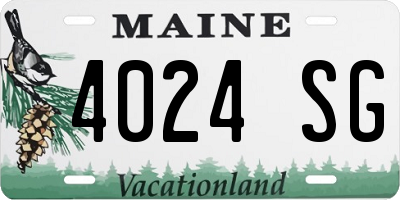 ME license plate 4024SG