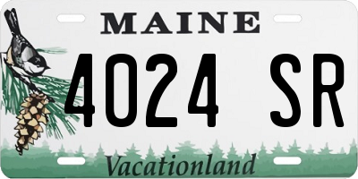 ME license plate 4024SR