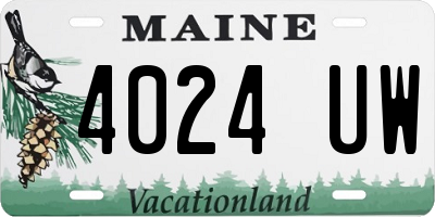 ME license plate 4024UW