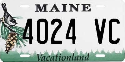 ME license plate 4024VC