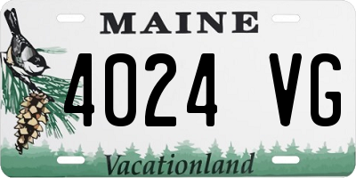 ME license plate 4024VG