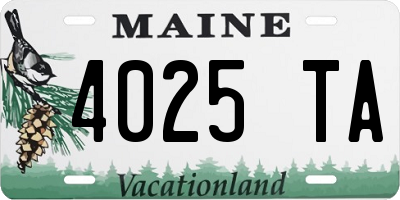 ME license plate 4025TA