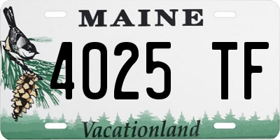ME license plate 4025TF