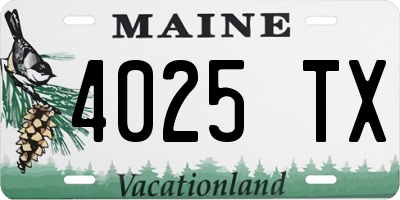 ME license plate 4025TX