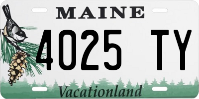 ME license plate 4025TY