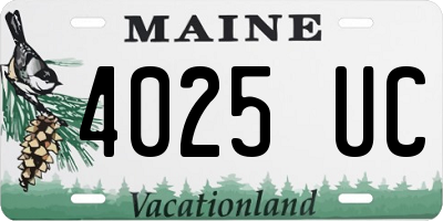 ME license plate 4025UC